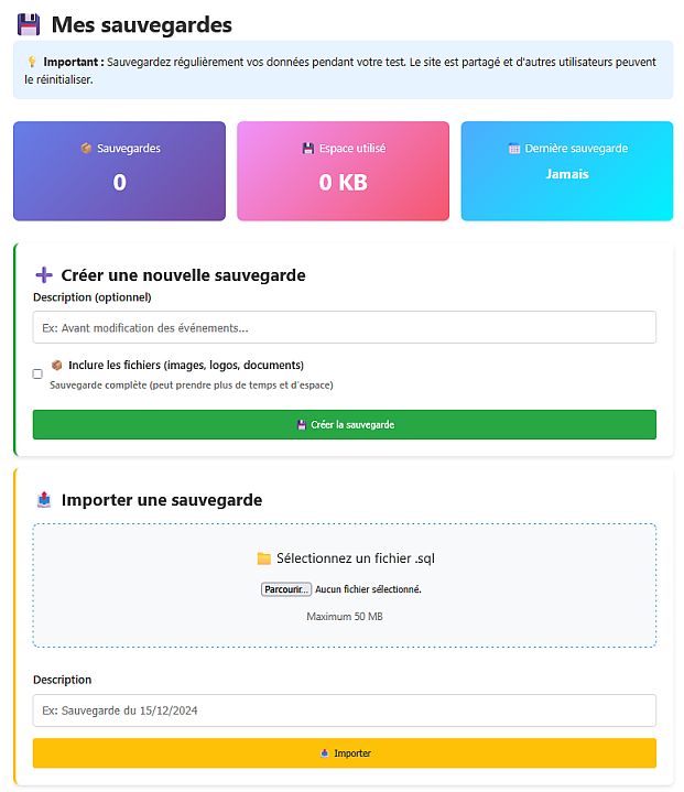 Créer une sauvegarde